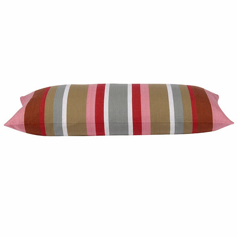 Corban Rose Pink Striped Cushion Cover 35x70cm - Rectangle, Cotton, Nautical Style - SuperSaverAU - view 1