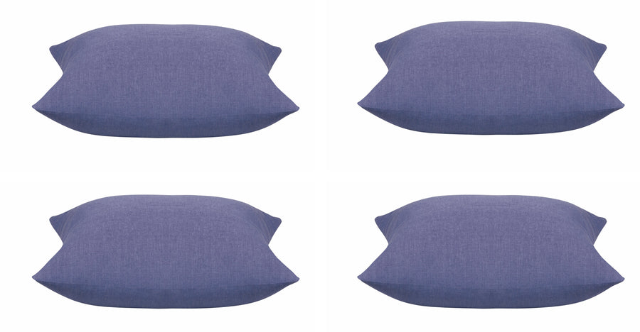 Elements Indigo Blue Square Cushion Covers - Pack of 4, 40cm x 40cm, Cotton - SuperSaverAU - view 1