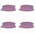 Dandi Pack of 4 Fuchsia Purple & White Striped Square Cushion Covers 40x40cm - SuperSaverAU - view 1