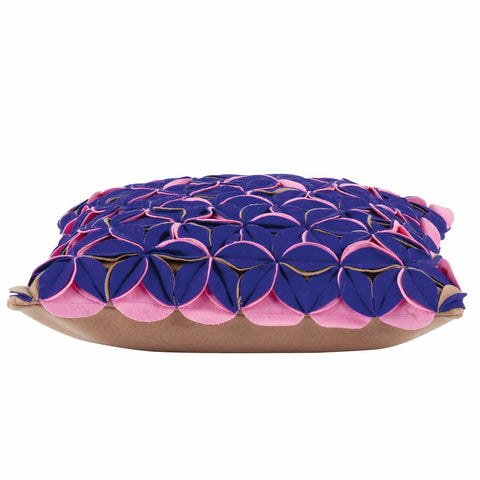 Amelie Cushion Cover 40cm x 40cm - Royal Blue & Pink 3D Textured Design - SuperSaverAU - view 2