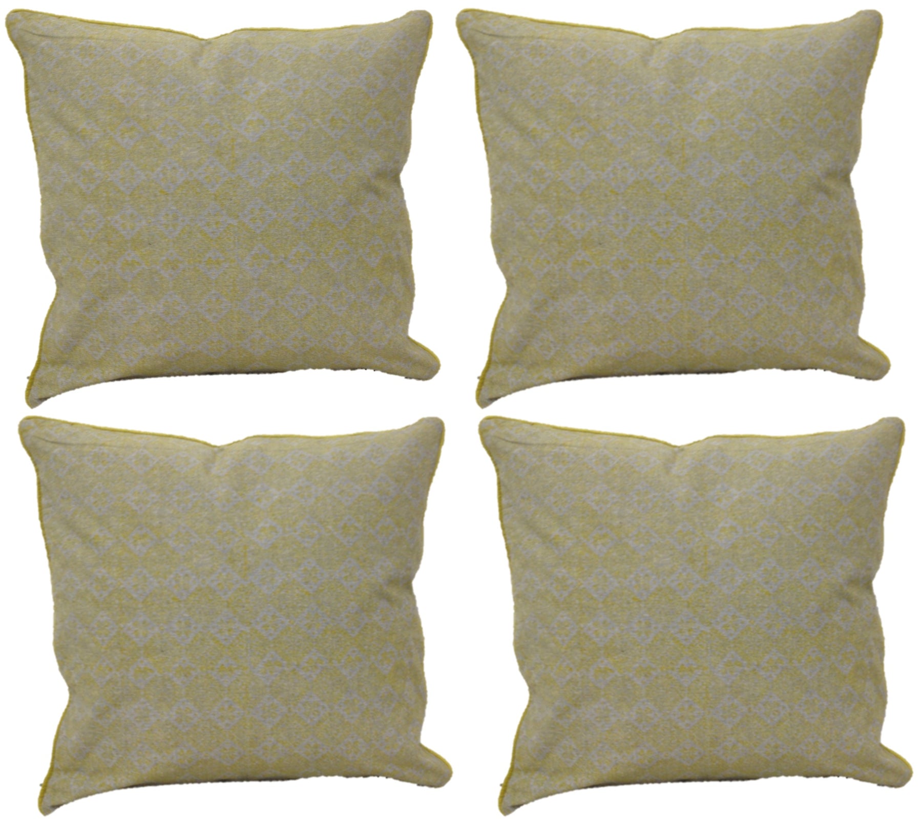 Azuk Pack of 4 Mustard Yellow & Grey 50cm x 50cm Cushion Covers, Aztec Design - SuperSaverAU - view 1
