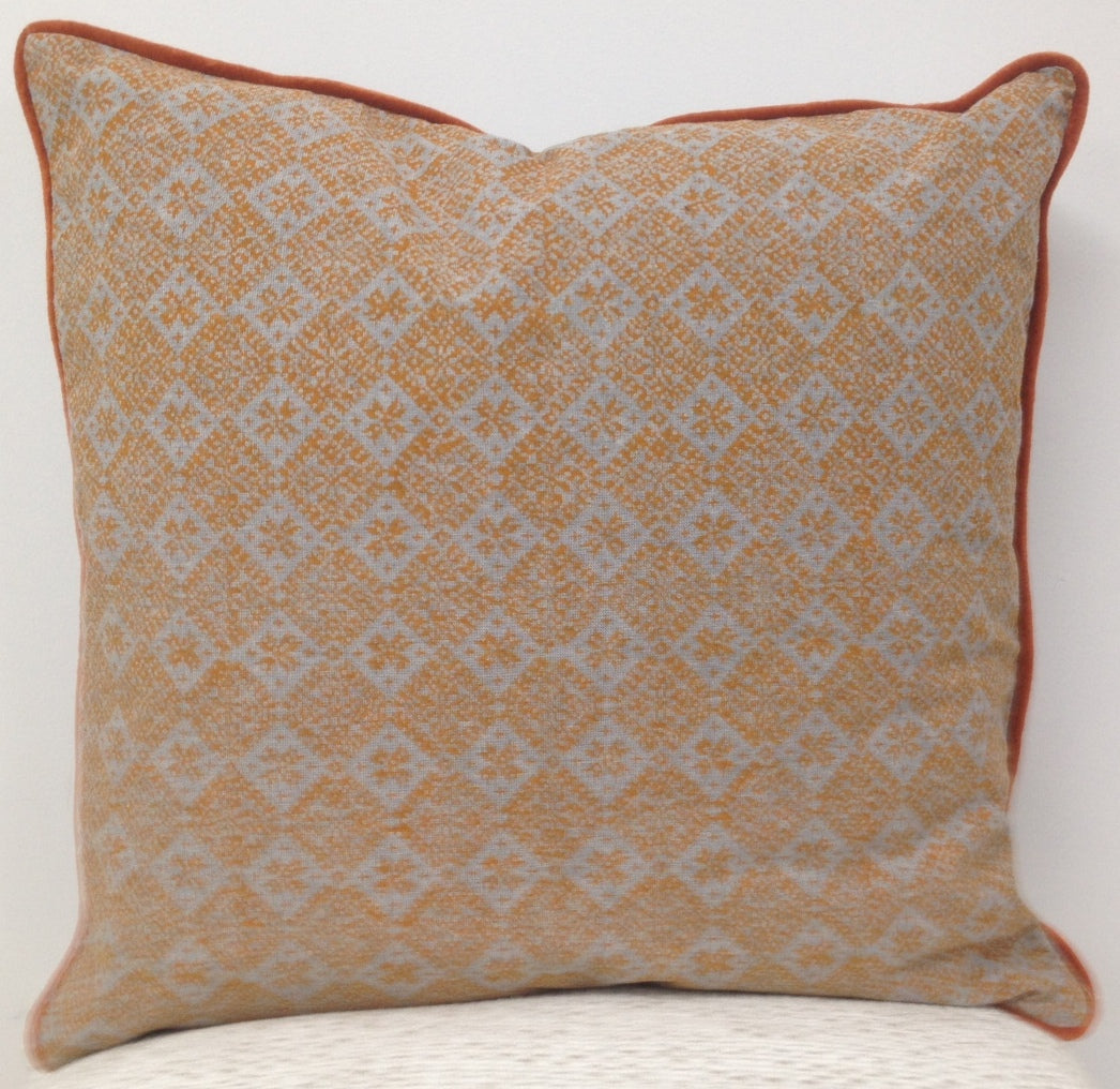 Azuk Pack of 4 Orange & Grey Aztec Cushion Covers 50cm x 50cm - SuperSaverAU - view 1
