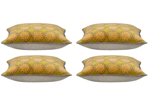 Duffy Mustard Square Cushion Covers - Pack of 4, 40cm x 40cm, Modern Design - SuperSaverAU - view 1