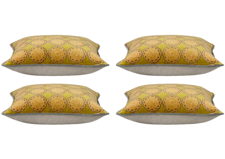 Duffy Mustard Square Cushion Covers - Pack of 4, 40cm x 40cm, Modern Design - SuperSaverAU - view 1