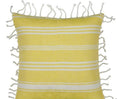 Fresh Yellow & White Striped Cushion Covers Pack of 4, 40cm x 40cm with Tassels - SuperSaverAU - view 2