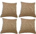 Flower Beige Cushion Covers - Pack of 4, 40cm Square, Floral Contemporary Design - SuperSaverAU - view 1