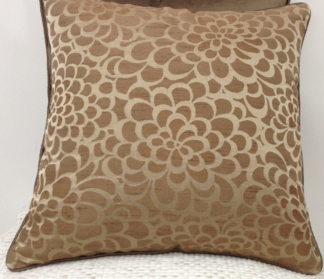 Flower Beige Cushion Covers - Pack of 4, 40cm Square, Floral Contemporary Design - SuperSaverAU - view 2