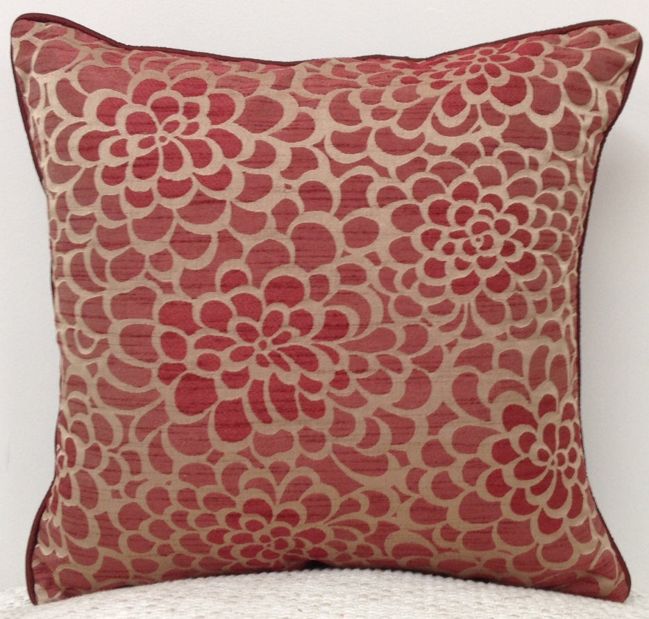 Flower Marone Pack of 4 Square Cushion Covers 40cm x 40cm Floral Design - SuperSaverAU - view 2