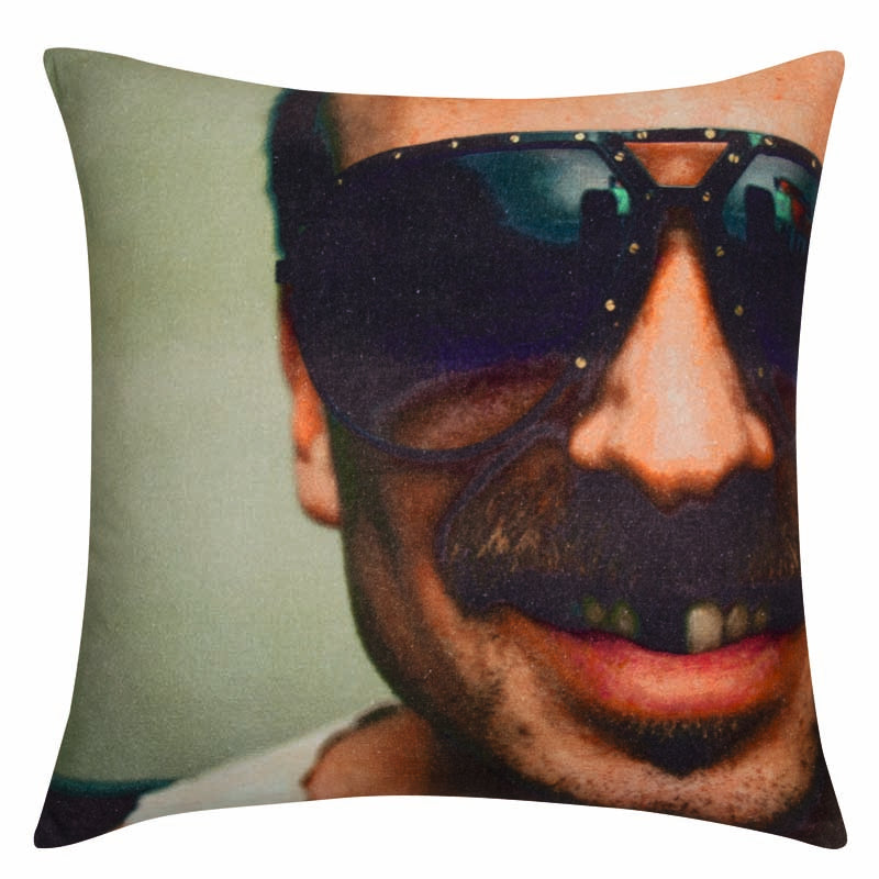 Blaze Dude Cushion Cover, Funky Square 45cm x 45cm, Cotton, Mixed Colours - SuperSaverAU - view 1