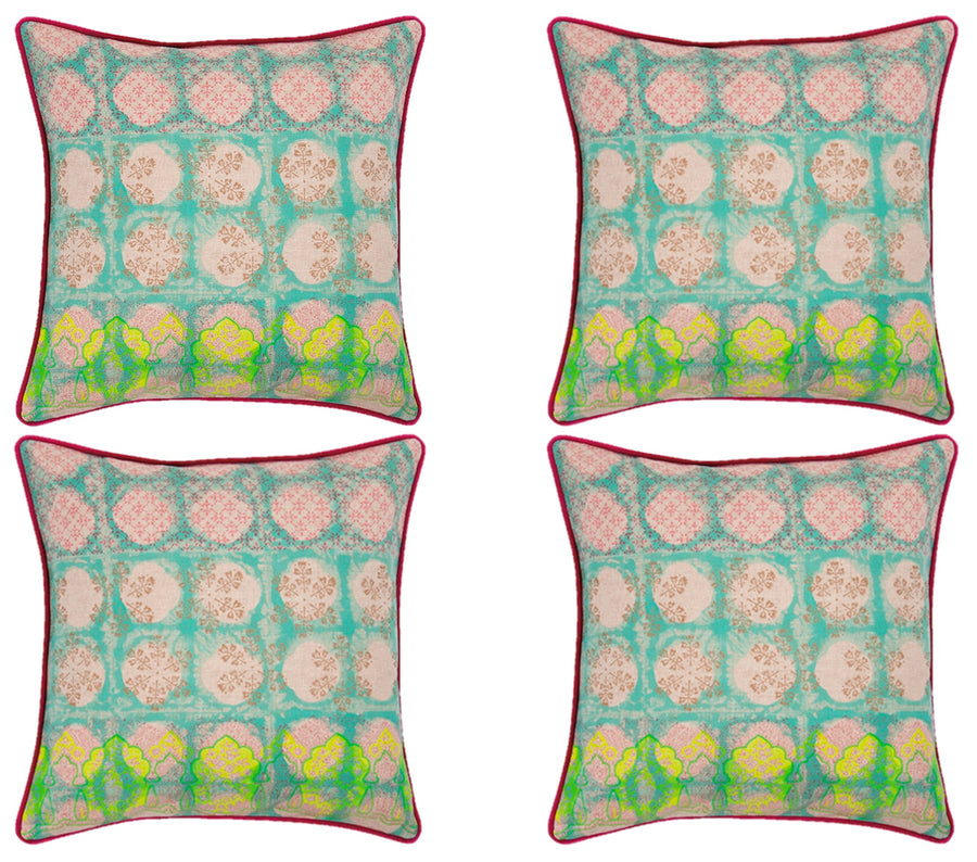 Avia Pack of 4 Fuchsia Cushion Covers 45cm x 45cm Modern Funky Retro Design - SuperSaverAU - view 1