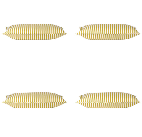 Dandi Pack of 4 Mustard Yellow & White Rectangle Cushion Covers 35cm x 60cm - SuperSaverAU - view 1