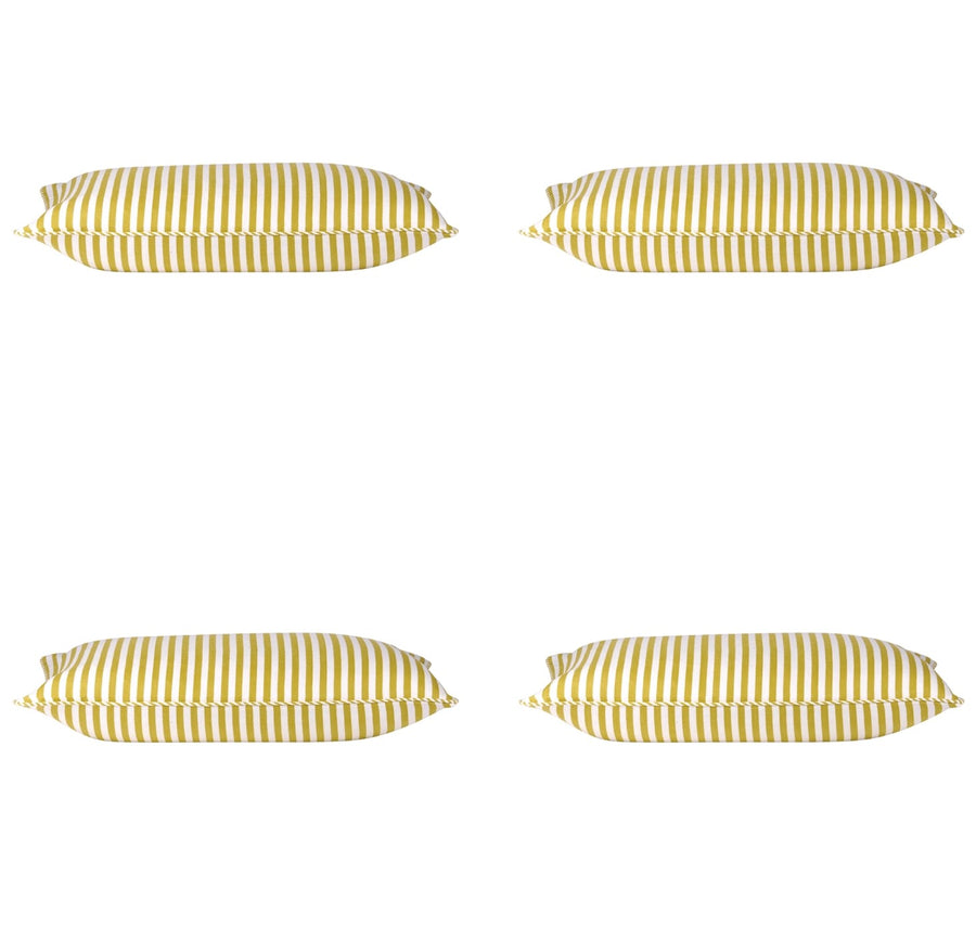 Dandi Pack of 4 Mustard Yellow & White Rectangle Cushion Covers 35cm x 60cm - SuperSaverAU - view 1