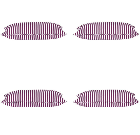 Dandi Pack of 4 Fuchsia Purple & White Rectangle Cushion Covers 35cm x 60cm - SuperSaverAU - view 1