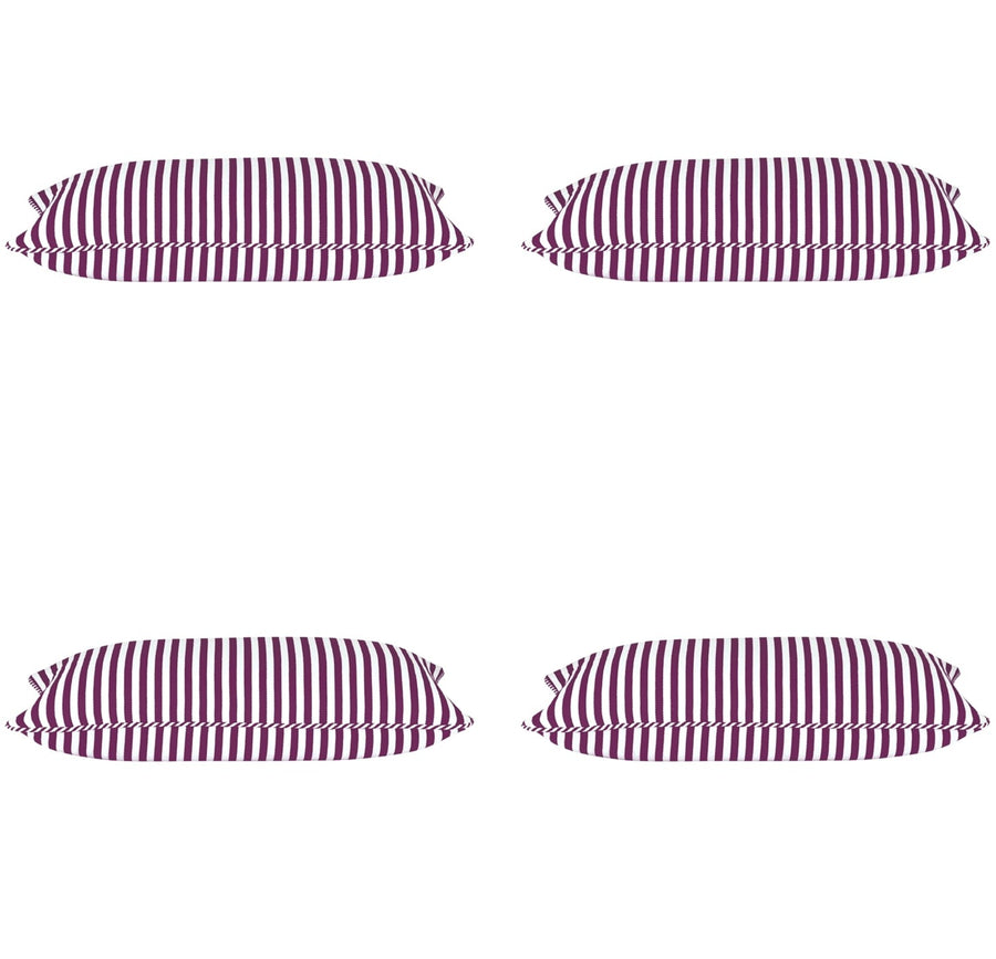 Dandi Pack of 4 Fuchsia Purple & White Rectangle Cushion Covers 35cm x 60cm - SuperSaverAU - view 1