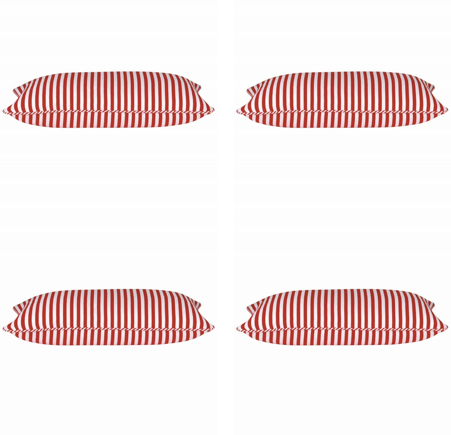 Dandi Pack of 4 Red & White Rectangle Cushion Covers 35cm x 60cm, Nautical Style - SuperSaverAU - view 1