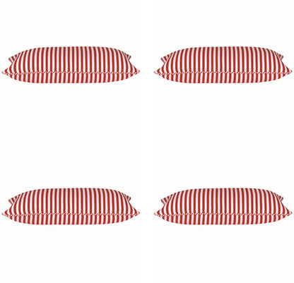 Pack of 4 Dandi Red & White Rectangle Cushion Covers