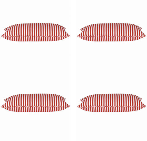 Dandi Pack of 4 Red & White Rectangle Cushion Covers 35cm x 60cm, Nautical Style - SuperSaverAU - view 1