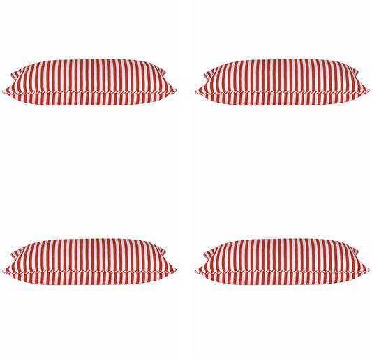 Pack of 4 Dandi Red & White Rectangle Cushion Covers