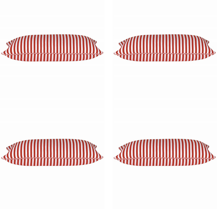 Dandi Pack of 4 Red & White Rectangle Cushion Covers 35cm x 60cm, Nautical Style - SuperSaverAU - view 1