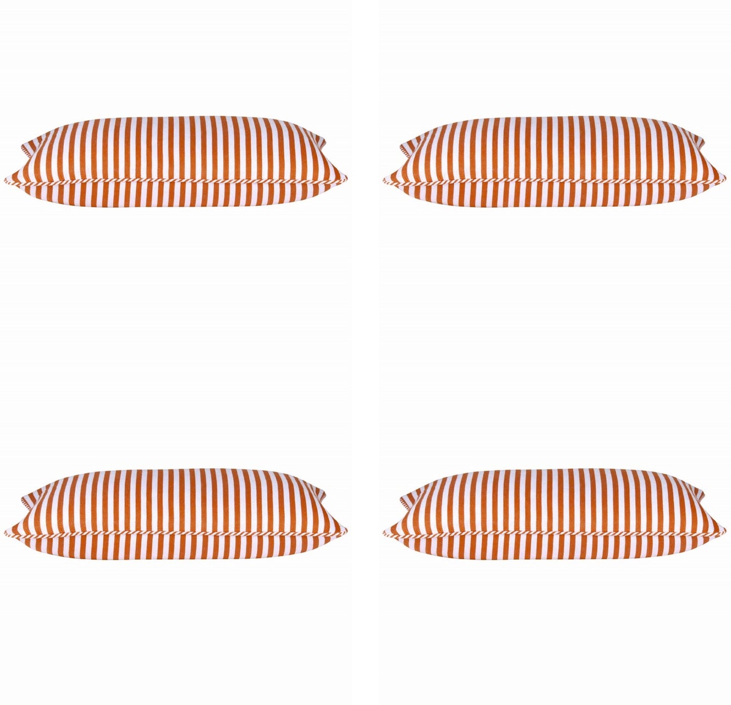 Pack of 4 Dandi Orange & White Rectangle Cushion Covers