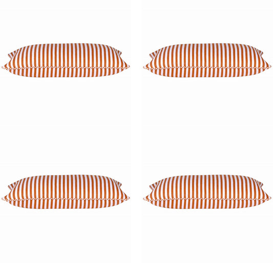 Pack of 4 Dandi Orange & White Rectangle Cushion Covers