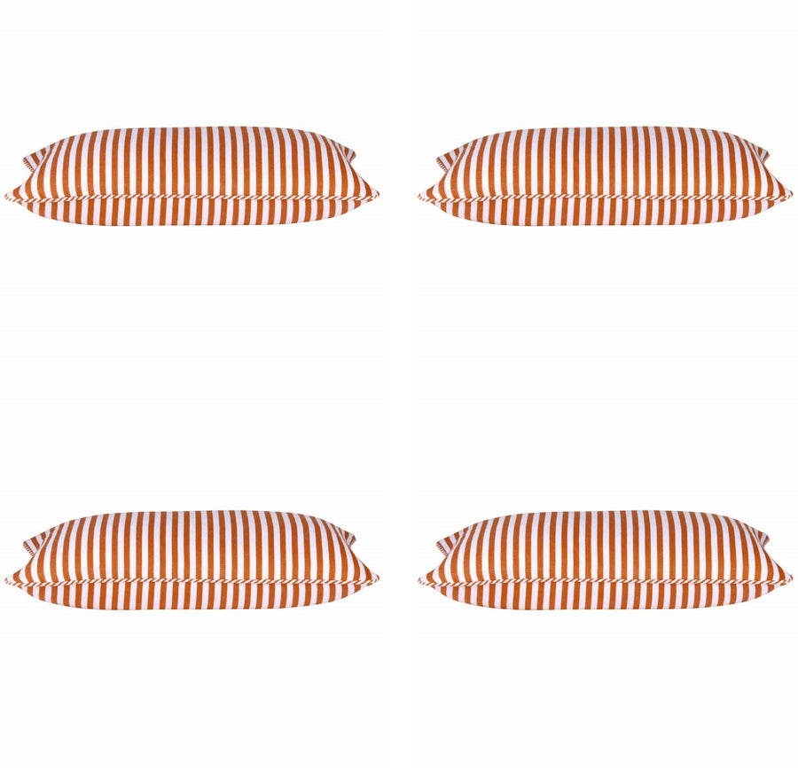 Dandi Pack of 4 Orange & White Rectangle Cushion Covers 35cm x 60cm - SuperSaverAU - view 1