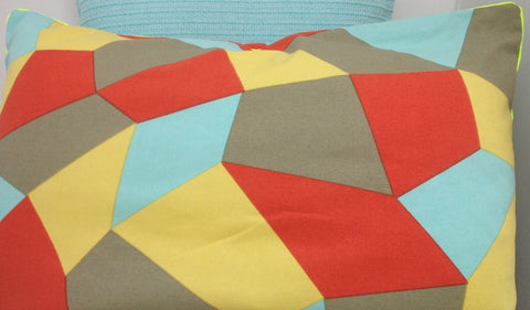 Geo Beige Pack of 4 Geometric Design 40x60cm Rectangle Cushion Covers - SuperSaverAU - view 1