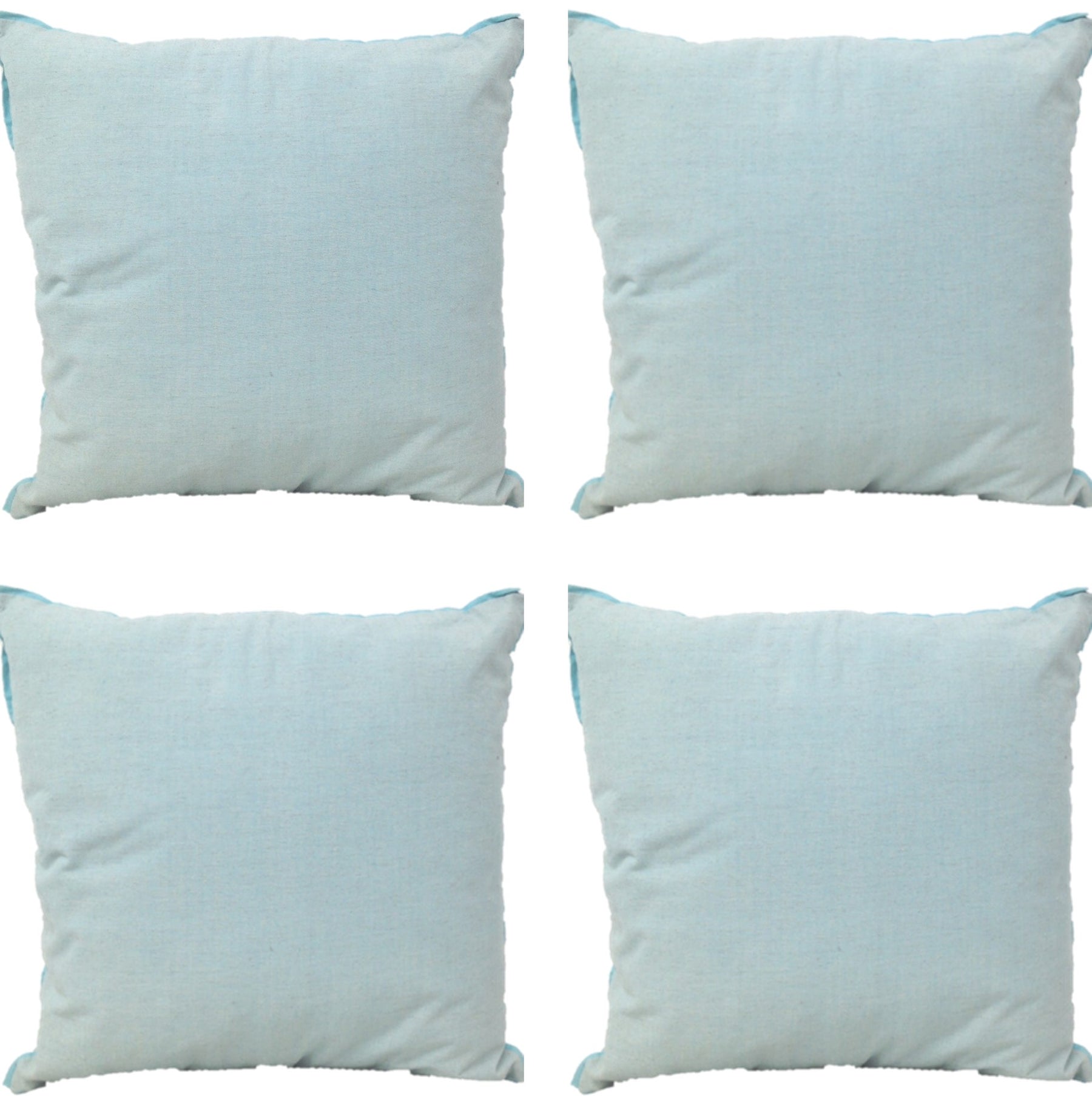 Frida Aqua Blue Cushion Covers - Pack of 4, 50cm x 50cm, Rustic Linen Look - SuperSaverAU - view 1