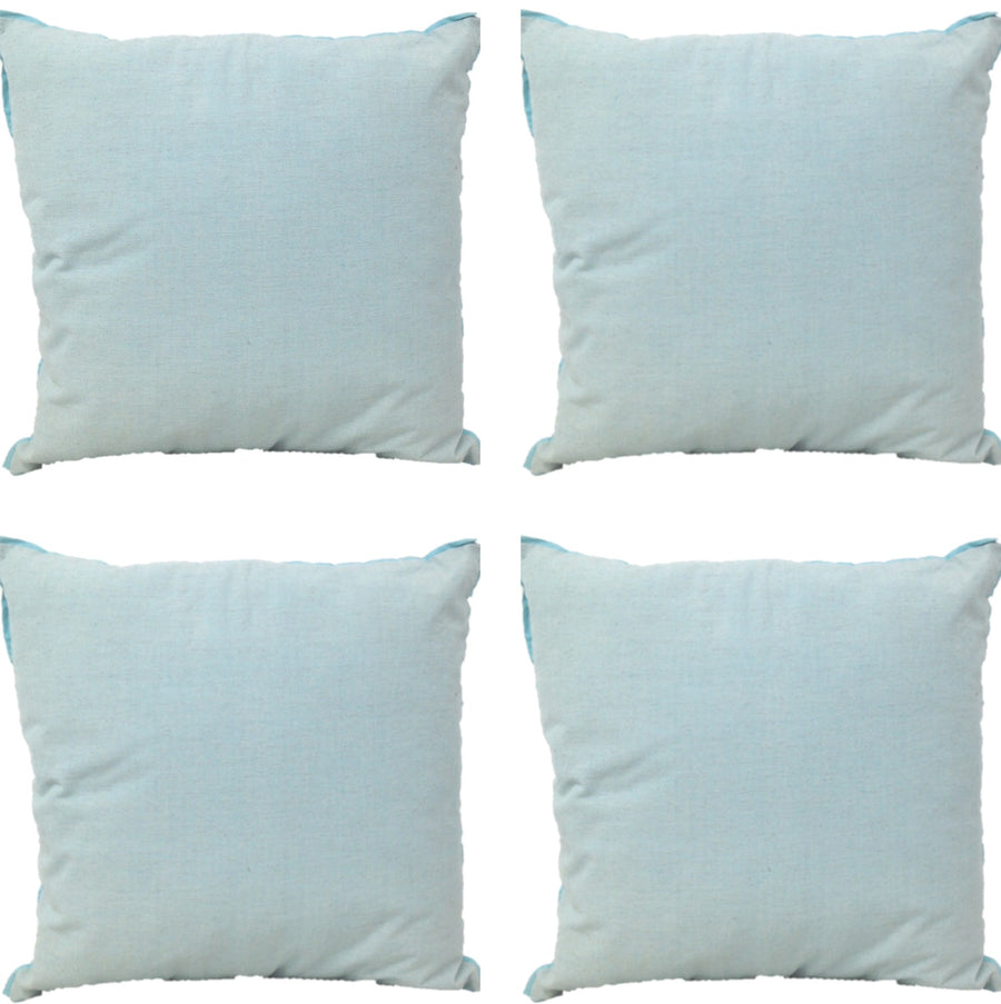 Frida Aqua Blue Cushion Cover 50cm x 50cm - Rustic Linen Look, Zipper Closure - SuperSaverAU - view 1