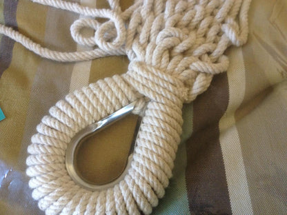 Corban Aqua Hammock 220x140cm - Multicoloured Stripes, Heavy Duty Ends