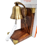 Hand Crafted Decorative Brass Anchor Bell Bookend with Antique Finish 300x100x170mm - SuperSaverAU - view 4