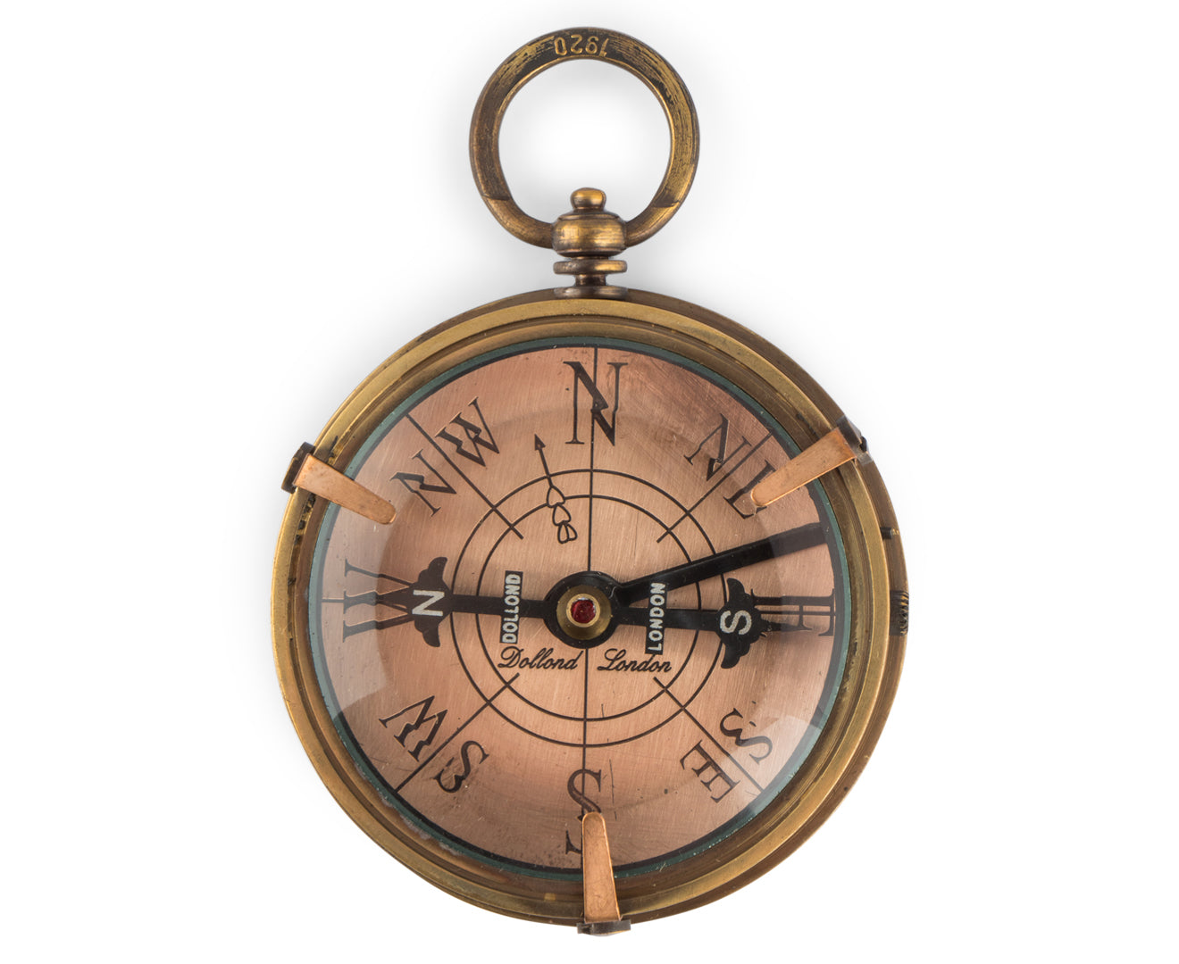 Royal Compass with Bevelled Glass - Antiqued Brass