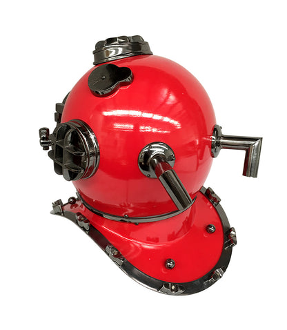 Divers Helmet (Scuba) - Red, Full Size, Hand Made, 420mm x 320mm x 420mm