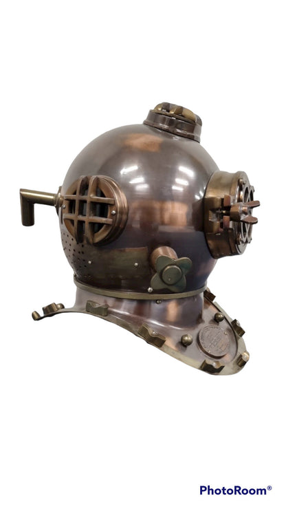 Divers Helmet - Dark Antique Finish, Full Size, Hand Made, 420x320x420 mm