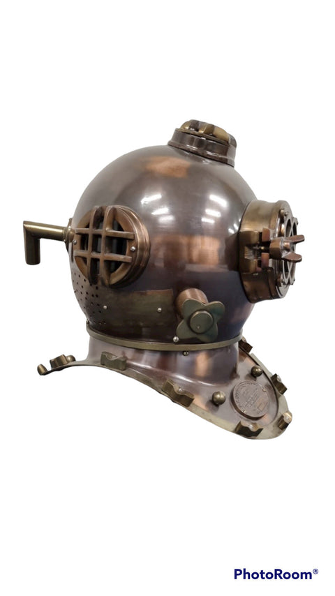Divers Helmet - Dark Antique Finish, Full Size, Hand Made, 420x320x420 mm - SuperSaverAU - view 1