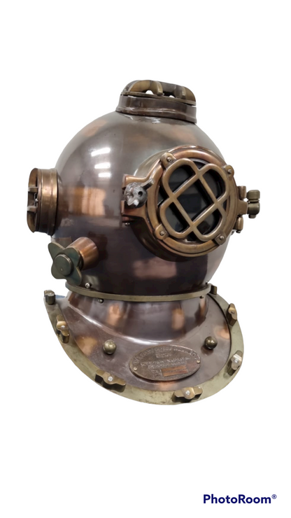 Divers Helmet - Dark Antique Finish, Full Size, Hand Made, 420x320x420 mm