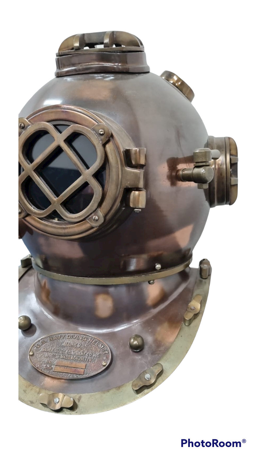 Divers Helmet - Dark Antique Finish, Full Size, Hand Made, 420x320x420 mm - SuperSaverAU - view 3