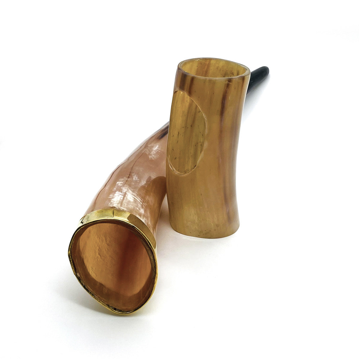 Viking Drinking Horn with Stand - Hand Crafted, 250x80x310mm, Dark to Light Brown - SuperSaverAU - view 1