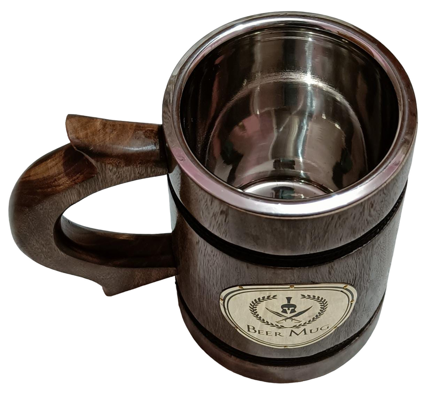 Medieval Beer Mug – Spartan, Hand Crafted Natural Horn Tones, Decorative Souvenir - SuperSaverAU - view 1