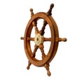 Ship Wheel 450 mm - Hand Crafted Natural Wood Home Decor & Collectable - SuperSaverAU - view 2