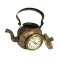 Old Brass Tea Kettle Clock - Hand Crafted, Battery Operated, 180mm x 140mm x 130mm - SuperSaverAU - view 2