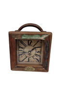 Small Recycle Square Table Clock - Hand Crafted, Battery Operated, 150x60x170 mm - SuperSaverAU - view 1