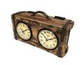 Brick Mould Dual Dial Clock - Hand Crafted, Antique Finish, 320mm x 100mm x 170mm - SuperSaverAU - view 3