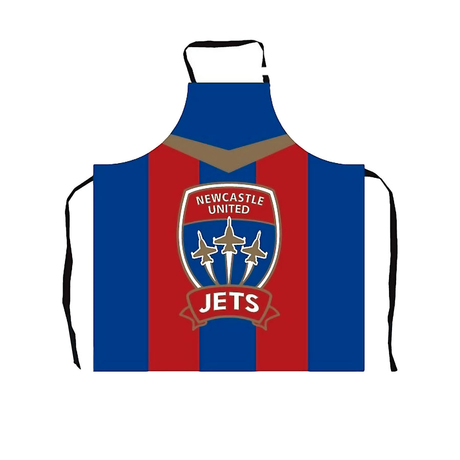 A-League BBQ Apron Newcastle Jets - 57 x 72 cm, Machine Washable, Team Print - SuperSaverAU - view 1