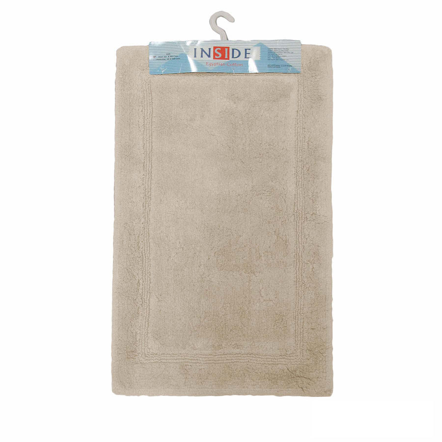 Egyptian Cotton Bath Mat 50x80 cm - Ultra Absorbent, Machine Washable, Taupe - SuperSaverAU - view 1