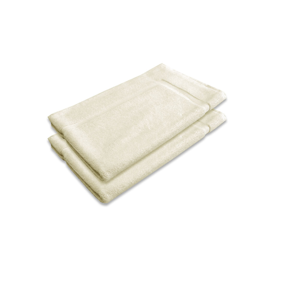800GSM Set of 2 Cotton Bath Mat 45 x 75 cm - Soft & Absorbent Ivory - SuperSaverAU - view 1
