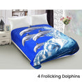 800GSM Luxury Reversible Animal Mink Blanket Queen 200 x 240 cm - Frolicking Dolphins - SuperSaverAU - view 1