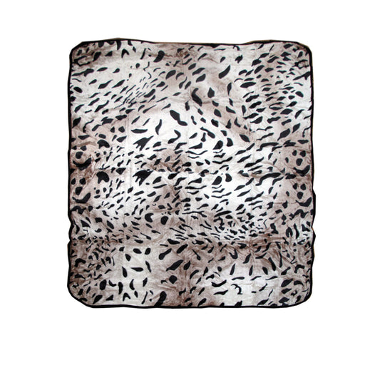 Faux Mink Blanket Queen 200x240 cm - Jaguar Animal Skin Pattern, 450gsm