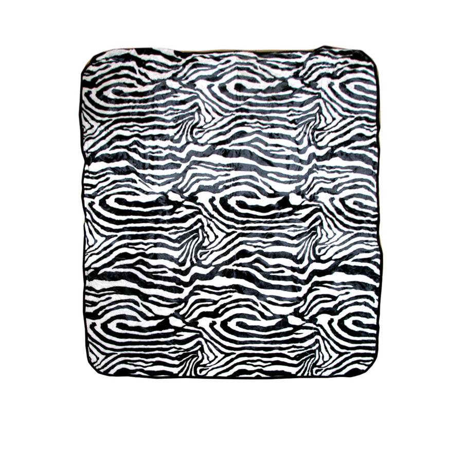 Animal Skin Pattern Faux Mink Blanket Queen 200x240 cm - Zebra Design - SuperSaverAU - view 1