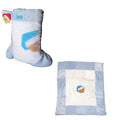 Cute Bear Blue Coral Fleece Baby Blanket 75 x 90 cm - Embroidered Design - SuperSaverAU - view 1